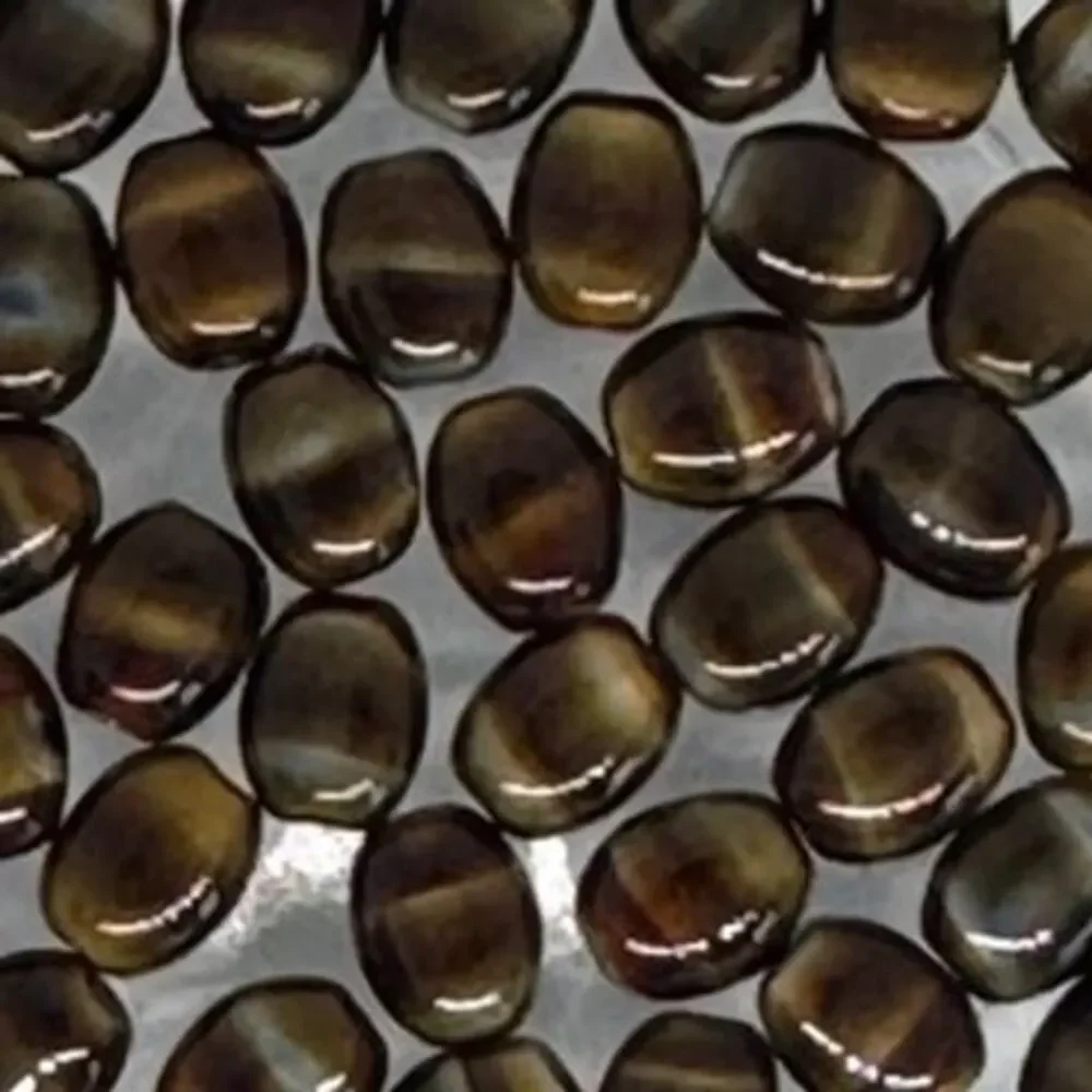 50pcs Beads for Jewelry Brown Striped Glass Lentil Beads #22195